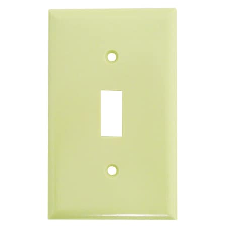 Eaton Wiring Devices Wallplate, 4-1/2 In L, 2-3/4 In W, 1 -Gang, Thermoset, Ivory, High-Gloss